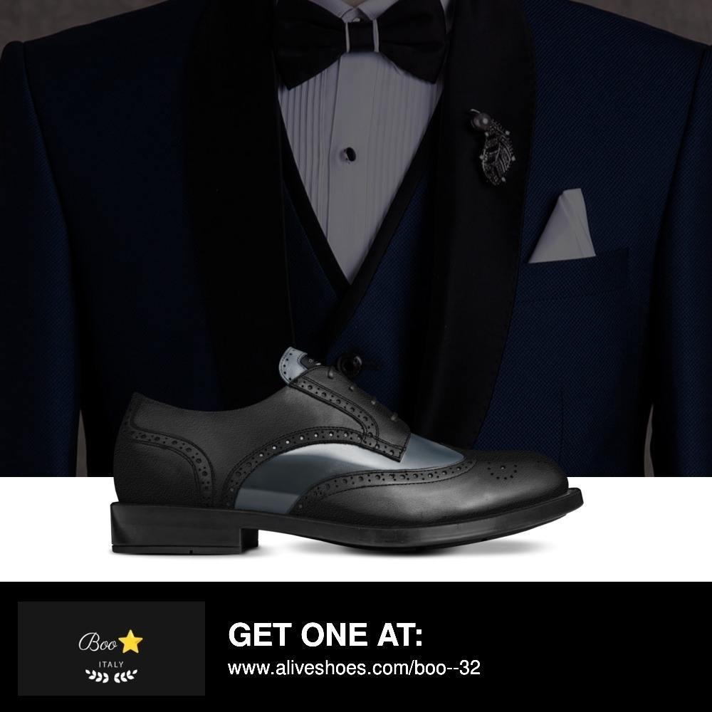 Men's Black and Gray Dress Shoes